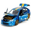 2012 Subaru Impreza WRX STI Blue Metallic with Graphics and Figure "Sonic The Hedgehog" 1/24 Diecast Model Car by Jada - 3 of 4