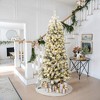 LuxenHome 7Ft Flocked Christmas Tree with Metal Stand, Full Spruce Artificial Prelit Christmas Tree with 365 LED Lights Off-White - 2 of 4