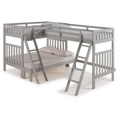 Twin Over Full Aurora Bunk Bed With Tri, Bunk Bed Guard Rail Extension