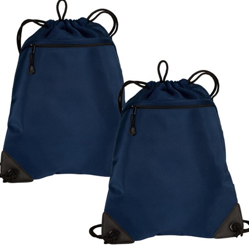 Port Authority Cinch Pack With Mesh Trim 2 Pack Navy Target