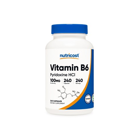 Nutricost Vitamin B6 (pyridoxine Hcl) Capsules (100 Mg) (240 Capsules ...