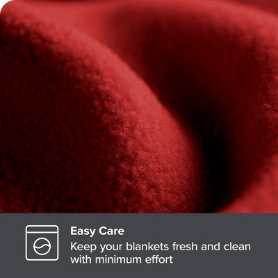 Full/Queen Red Fleece Reversible Blanket