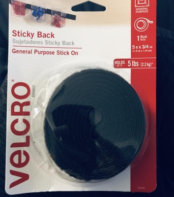 VELCRO Sticky Back Fasteners, Black, 3.5-In. Strips, 4-Ct.