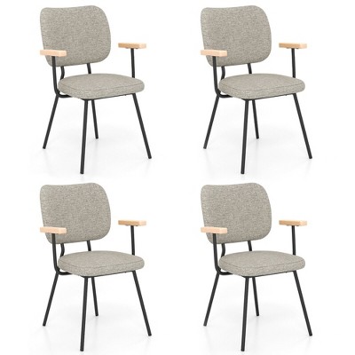 Tangkula Set of 4 Fabric Kitchen Dining Chair Armchair Padded Modern Accent Chair
