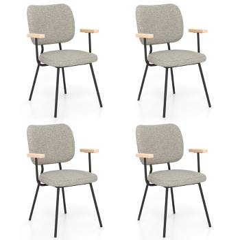 Tangkula Set of 4 Fabric Kitchen Dining Chair Armchair Padded Modern Accent Chair