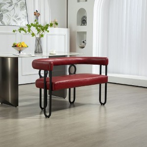 CAVINAS Modern Loveseat Sofa, Chenille Fabric 2 Seater Sofa Couch with Arms and Metal Legs, for Small Space - 1 of 4