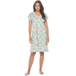 Casual Nights Women's Super Soft Yummy Nightshirt, Short Sleeve Nightgown, Night Dress with Fun Prints & Patterns - 1 of 4