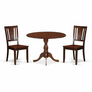3-Piece Mahogany Finish Solid Wood Top - Dining Room Set  - Seats 4 - 1 of 4