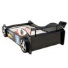 Twin Size Racing Car Bed, Floor Bed Frame, LED Headlight, Solid Construction, No Box Spring, Red-- Frevyn - 4 of 4