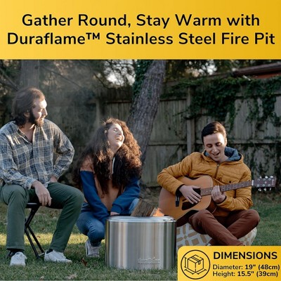 Duraflame 19.5" Stainless Steel Smokeless Wood Burning Fire Pit