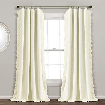 Reyna 100% Lined Blackout Window Curtain Panel Ivory Single 54X84