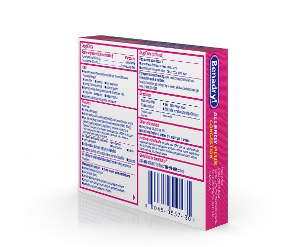 Benadryl y Plus Congestion Ultratabs y  s - Diphenhydramine HCI - 24ct