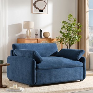 NicBex Oversized Chenille Deep Seat Single Sofa with Back Cushion & Pillows,Color Blocking Futon Couch for Living Room,Bedroom - 1 of 4