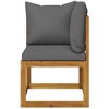 2-seater Patio Bench with Dark Gray Cushions - 4 of 4