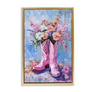 Stupell Industries Floral Cowgirl Boots, 31" x 21" - 1 of 4