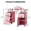 Nail Desk Station with Electric Downdraft Vent, Locking Castors, Wrist Cushion, Drawers & Cabinet for Spa Beauty Salon - 2 of 4