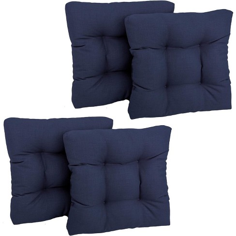 Blazing Needles 19 inch Squared Spun Polyester Tufted Dining Chair Cushion set Of Four Target
