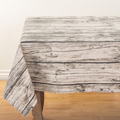 Natural Rustic Wood Illusion 60" Square Fabric Tablecloth