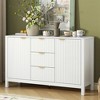 KIGFTSOD Entryway Cabinet with Wave Design - 3 Adjustable Shelves, 3 Drawers & Soft-Close Doors, Storage Console Table with Metal Handles - 2 of 4