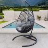 Coolbibila-PE Wicker Egg Chair Swing, Egg Chair For Patio With Cushions, Outdoor Accent Chair With Modern Design, Swing Chairs For Outside - image 2 of 4