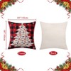 Christmas Decoration Pillow Covers 18 x18 Set of 4 Farmhouse Decorative Throw Pillows for Home Deer Rustic Xmas Tree Pillow Cases for Sofa Couch - 4 of 4