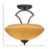 Toltec Lighting Zilo 2 - Light Flush Mount in  Dark Granite with 14" Zilo Cayenne Linen  Shade - 2 of 2