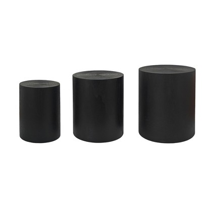 NicBex Modern Round Coffee Table Set of 3 with Wood Frame for Living Room and Office