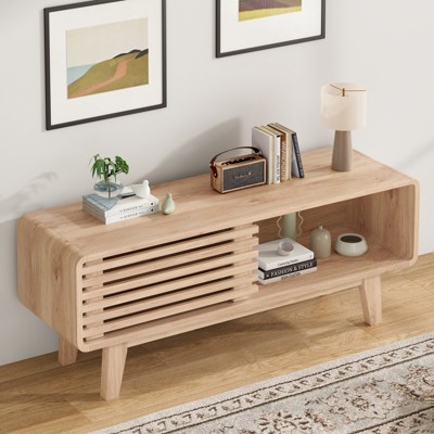 Grungis Stand for TV with Storage,Stary TV Stand and Console with Sliding Door Design,Entertainment Center TV Stand for Living Room