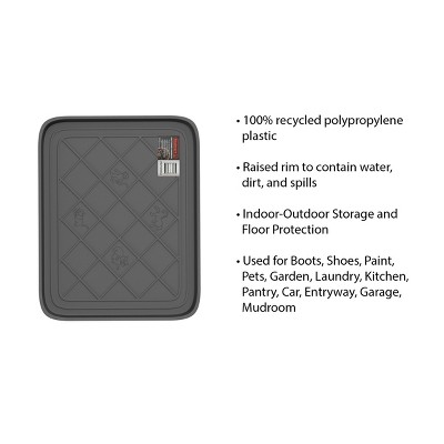 Dark Gray Recycled Polypropylene Outdoor Boot Tray Set