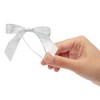 Bright Creations 3 in Silver Satin Bow Twist Ties with Clear Twist Ties for Treat Bags and Gift Package, 100 Pack - 4 of 4