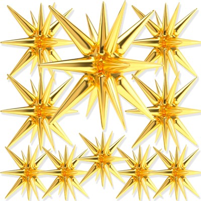 PartyWoo Foil Balloons Gold Star Starburst 42 27 22 Inch 10 pcs
