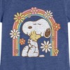 Girls' - Peanuts - Retro Flower Rainbow Fitted Short Sleeve Graphic T-Shirt - 2 of 4