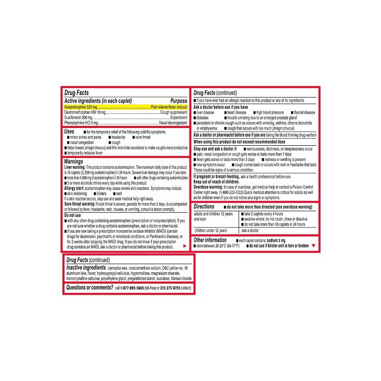 Tylenol Cold & Flu Severe Multi Symptom Caplets - Acetaminophen - 24ct, 6 of 9