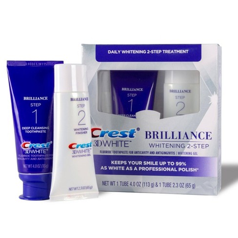 Crest 3D White Brilliance + Whitening Two-step Toothpaste with Hydrogen Peroxide - 2pk - image 1 of 4