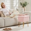 Okak Modern Flip-Top Makeup Seat Vanity Stool Chair with Hidden Storage,Small Footstools Accent Chair for Bedroom,Living Room - 2 of 4