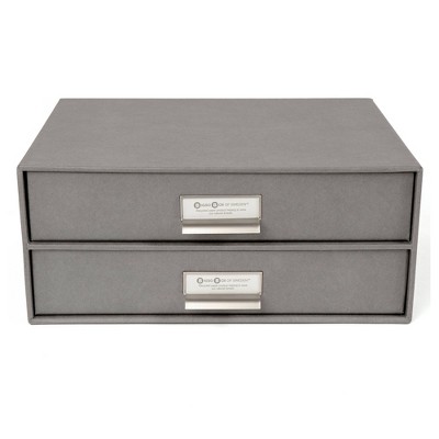 Birger 2 Drawer File Box Gray - Bigso Box of Sweden