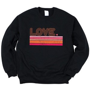 Simply Sage Market Women's Graphic Sweatshirt Retro Love Stripes - 1 of 4