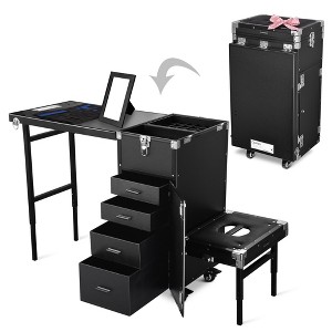 Byootique Rolling Makeup Train Case Nail Salon Cosmetic Organizer - 1 of 4