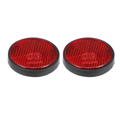 Unique Bargains M6x1.0 Universal Motorcycle Screw Mount Round Warning Reflector Red 2 Pcs