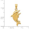Black Bow Jewelry 14k Yellow or White Gold Dolphin Pair Pendant, 13 x 20mm - 4 of 4