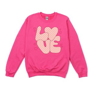 Simply Sage Market Women's Graphic Sweatshirt Valentine's Love Pink - 1 of 3
