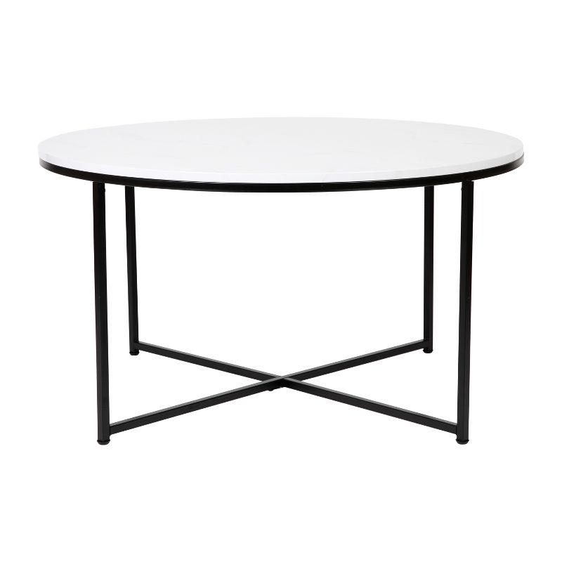 Merrick Lane Round Coffee Table Set - 3 Piece Coffee Table Set with Crisscross Frame - Coffee Table & 2 End Tables, 5 of 16