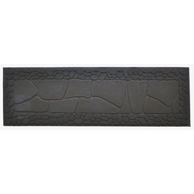HomeRoots 10" X 33" Black Rubber Outdoor Door Mat