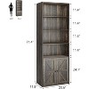 COUCHETA 71'' Tall 6-Tier Farmhouse Bookcase  with Drawer Industrial Style  Narrow Storage Organizer - 3 of 4