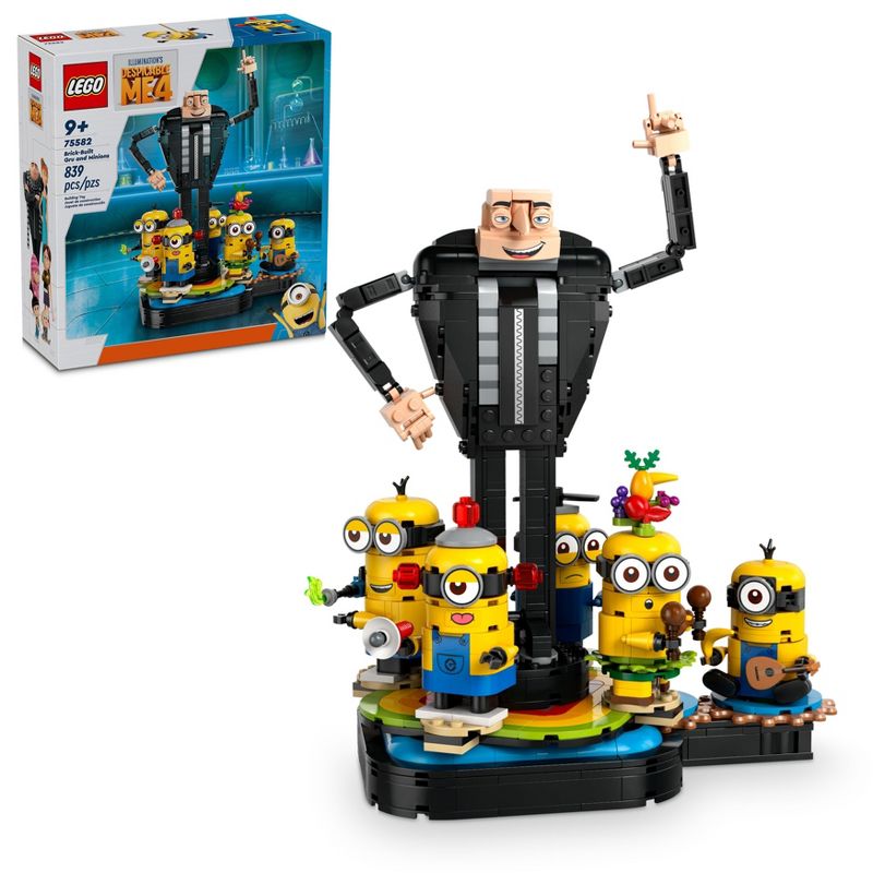 LEGO Despicable Me 4 Brick-Built Gru and Minions Toy Figure Set 75582, 1 of 8