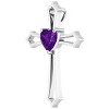 Pompeii3 7mm Amethyst Women's Heart Pendant in 14k Gold Necklace 7mm Tall - 2 of 4