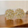 HomeRoots 3" Gold Faux Crystal and Gold Decorative Orb Tabletop Sculpture - 2 of 4