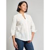 Jones New York Petite Button Front Tie-Sleeve Shirt - 2 of 3