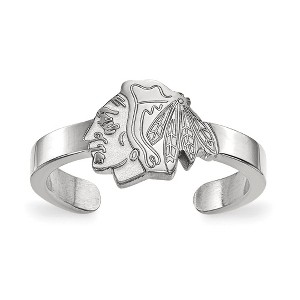 Black Bow Jewelry Sterling Silver NHL Chicago Blackhawks Toe Ring - 1 of 4