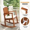 VINGLI Patio Rocking Chair with Cushion, Wood Rocking Bench with Comfortable Backrest, Heavy Duty 450 LBS Rocking Chair - 3 of 4